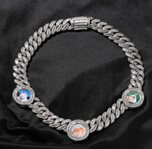 Load image into Gallery viewer, Custom Tri-Photo Cuban Necklace