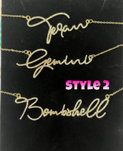 Load image into Gallery viewer, CUSTOM Dainty Script/Cursive Necklace