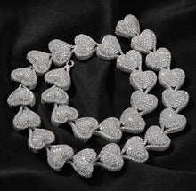 Load image into Gallery viewer, CUSTOM Icy Heart Necklace & Bracelet Set