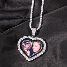 Load image into Gallery viewer, CUSTOM Spinning Photo Heart Photo Pendant