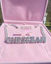 Load image into Gallery viewer, CUSTOM Cuban Name Necklace w/Baguette Letters