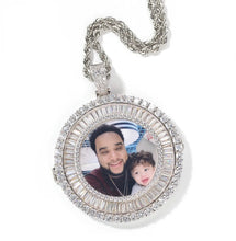Load image into Gallery viewer, CUSTOM Round Baguette Photo Necklace
