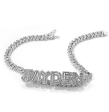 Load image into Gallery viewer, CUSTOM Cuban Name Necklace w/Baguette Letters