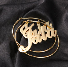 Load image into Gallery viewer, CUSTOM Name Hoop Earrings