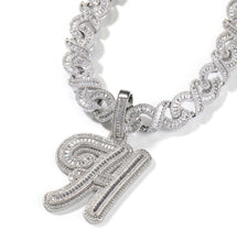 Load image into Gallery viewer, CUSTOM Icy Initial W/Infinite Link Chain