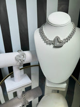 Load image into Gallery viewer, Miami Cuban Link Heart Necklace &amp; Bracelet Set
