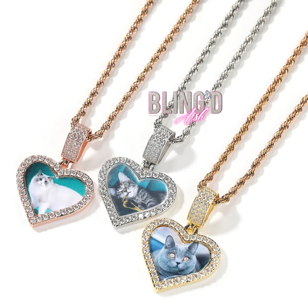 CUSTOM Sweetheart Photo Necklace & Bracelet Set