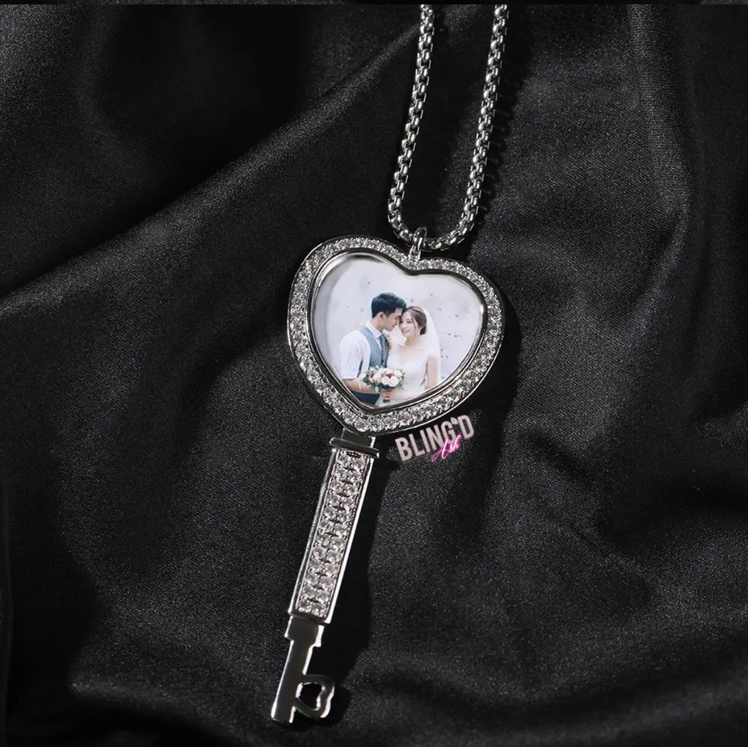 CUSTOM 'Key To Your Heart' Photo Necklace