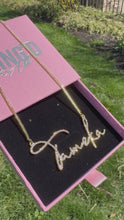 Load and play video in Gallery viewer, CUSTOM Dainty Script/Cursive Necklace
