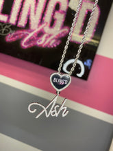 Load image into Gallery viewer, CUSTOM Heart Cursive Photo Necklace
