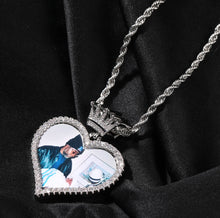 Load image into Gallery viewer, CUSTOM Crown Heart Photo Necklace
