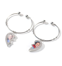 Load image into Gallery viewer, CUSTOM BFF Photo Heart Bangles
