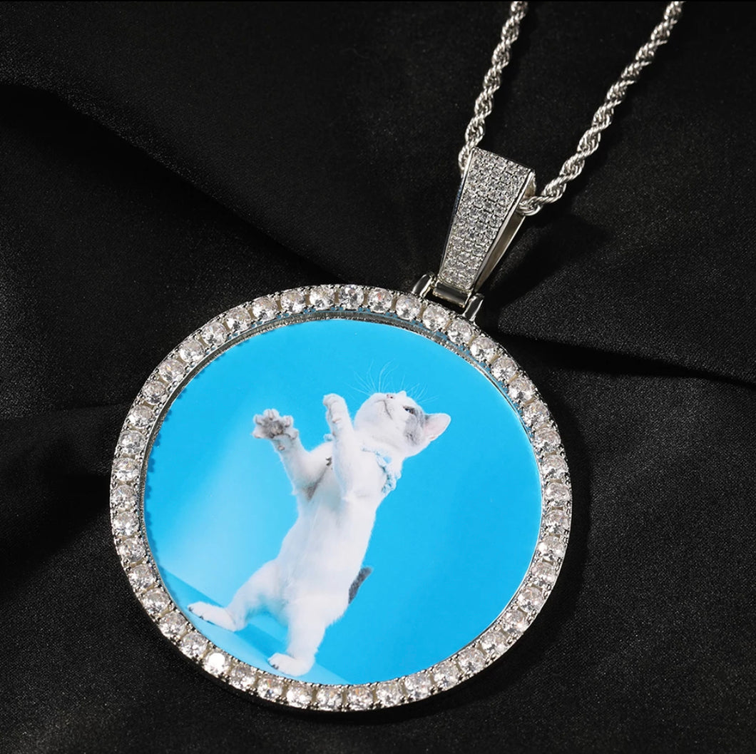 CUSTOM Large Circle Photo Pendant