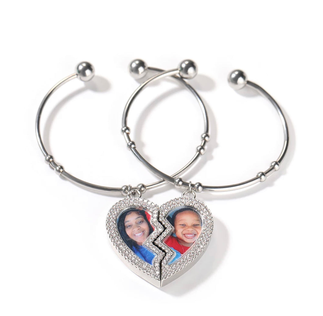 CUSTOM BFF Photo Heart Bangles